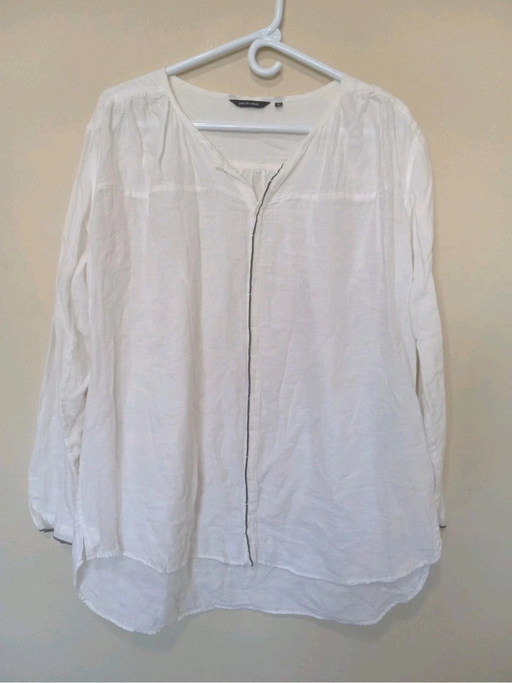 Pas De Calais Lightweight White Long-Sleeve Cotton Blouse